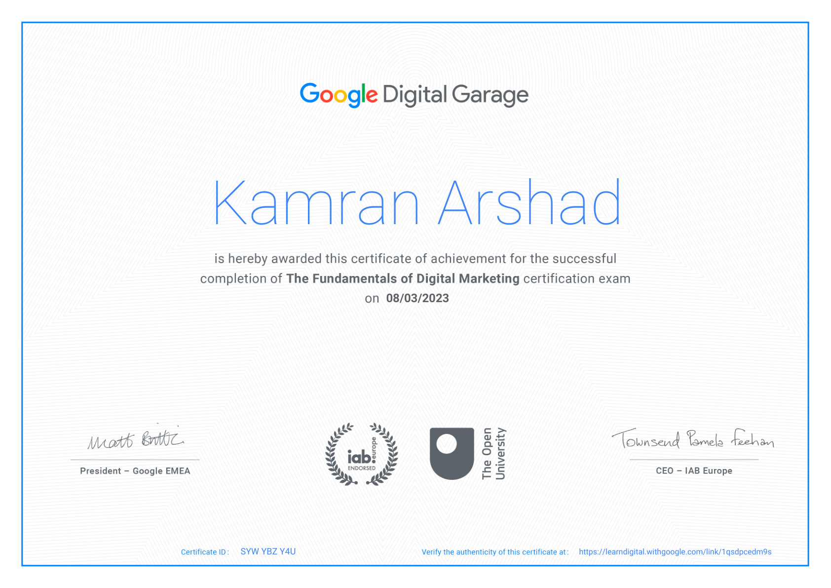 Fundamentals of Digital Marketing